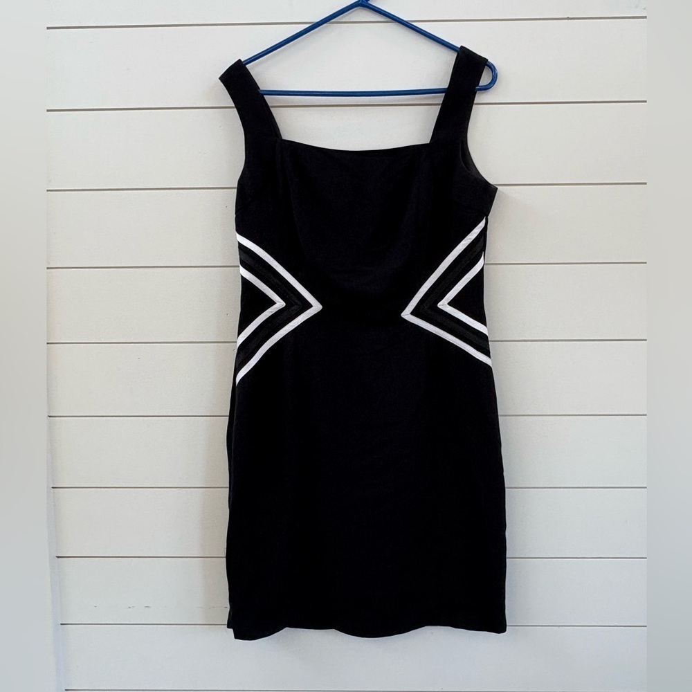 Joseph Ribkoff Black Dress with White Accents